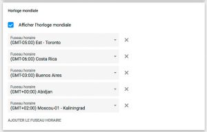 ajouter des fuseaux horaires dans calendar