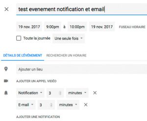 Programmer des notifications sous agenda