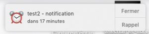 message de notification sous mac