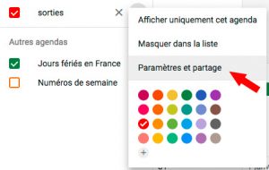 Partager un agenda google