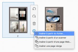 Menu insérer à partir d'un fichier pour importer de nouvelles pages dans un fichier pdf