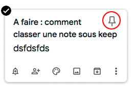Épingler une note