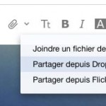 Envoyer une pièce jointe avec partage Dropbox