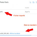 Etat du transfert des fichiers en cours