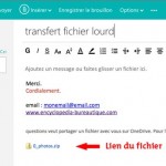 Lien du fichier stocké sur One drive dans un email