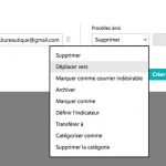 règle de direction vers un dossier à partir d'une adresse mail