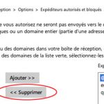 Supprimer les expéditeurs de la liste blanche