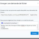 Envoyer un email pour demander des fichiers avec dropbox à vos contact