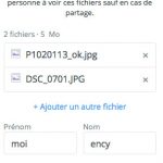 valider l'envoi de fichiers suite à une demande de fichiers dropbox