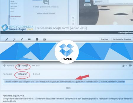 Ajouter une vidéo sous Paper et des pdf, des documents word/excel et slideshare…