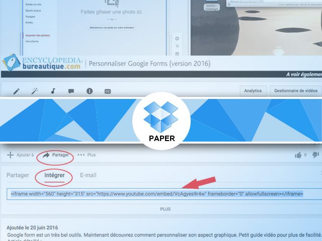 Ajouter une vidéo sous Paper et des pdf, des documents word/excel et slideshare…