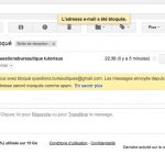 Message d'alerte, l'email est bloqué