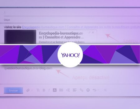 Supprimer/désactiver l’aperçu d’un site web dans yahooMail