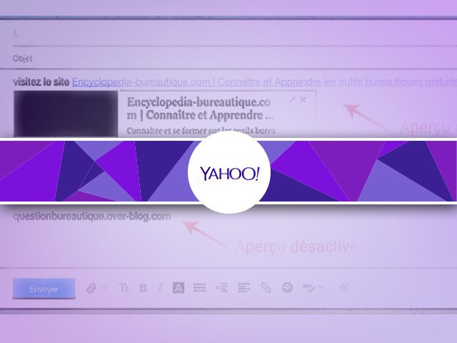 Supprimer/désactiver l’aperçu d’un site web dans yahooMail