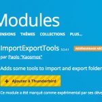 ajouter le module importexportools sous Thunderbird